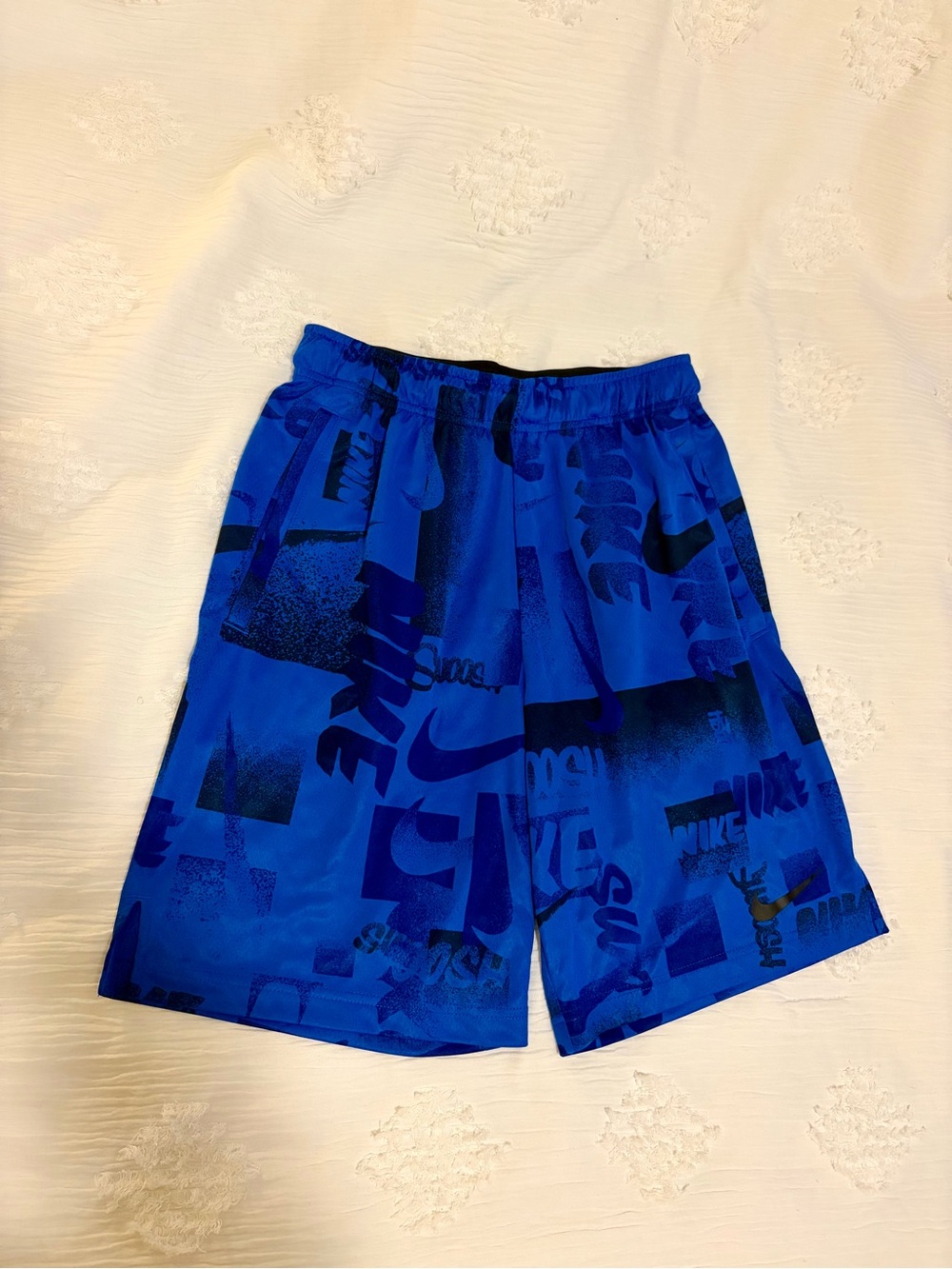 Nike Royal Blue Graphic Logo Athletic Shorts
